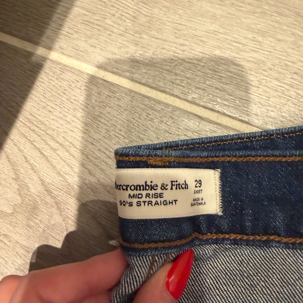 Abercrombie & Fitch Dark Blue Straight Leg Jeans - Picture 4 of 4